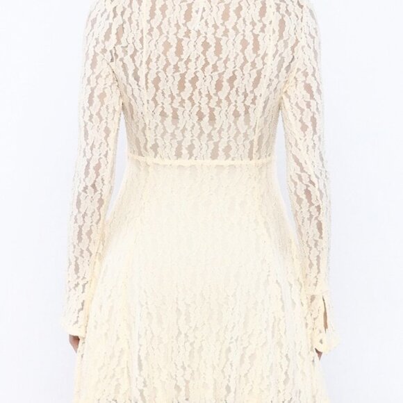 Free People Dresses & Skirts - Free People Lace Keyhole Long Sleeve Dress